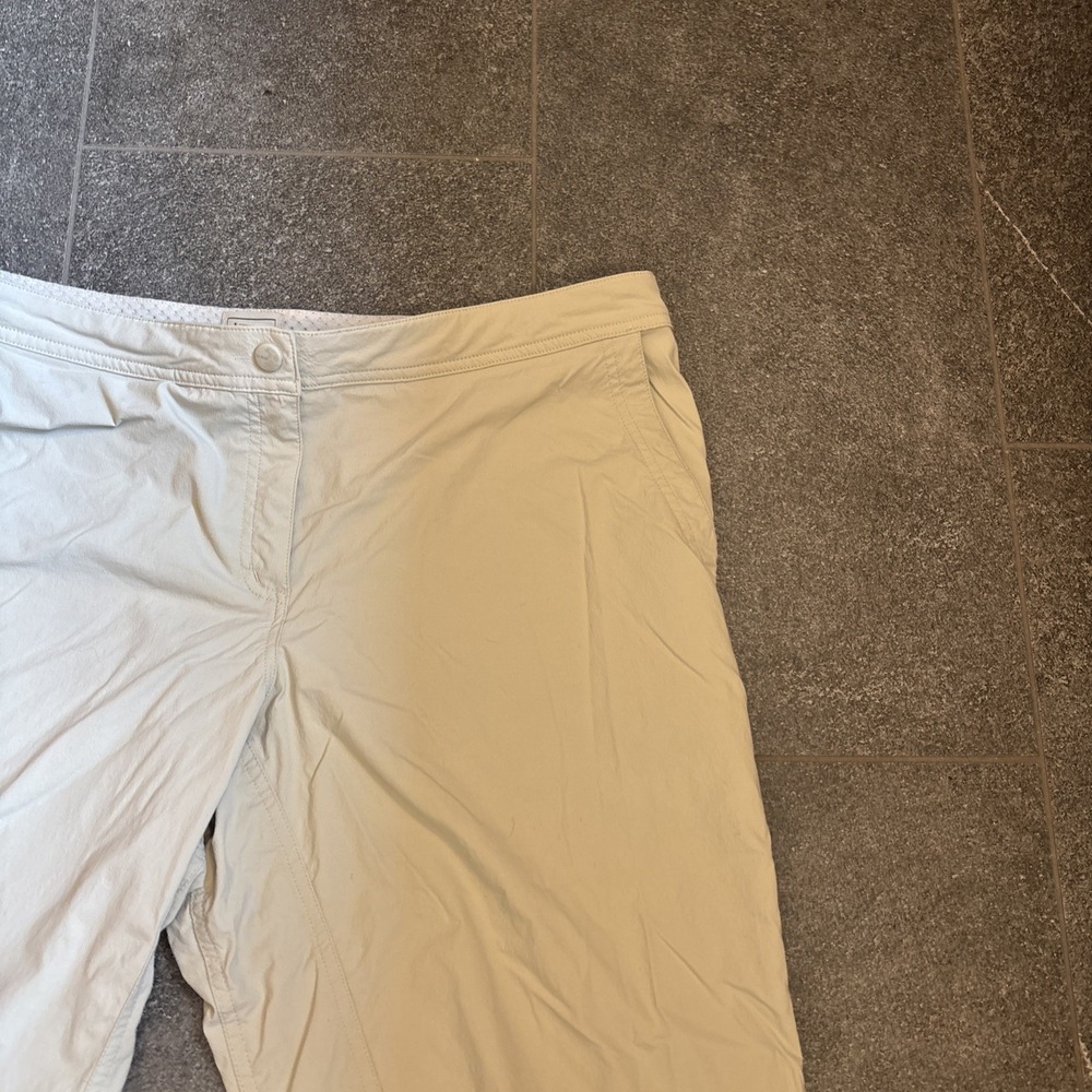 LL Bean Pants Womens 18R Tan Capri Nylon Stretch Mid Rise Hiking Ripstop See Pic - Picture 11 of 16